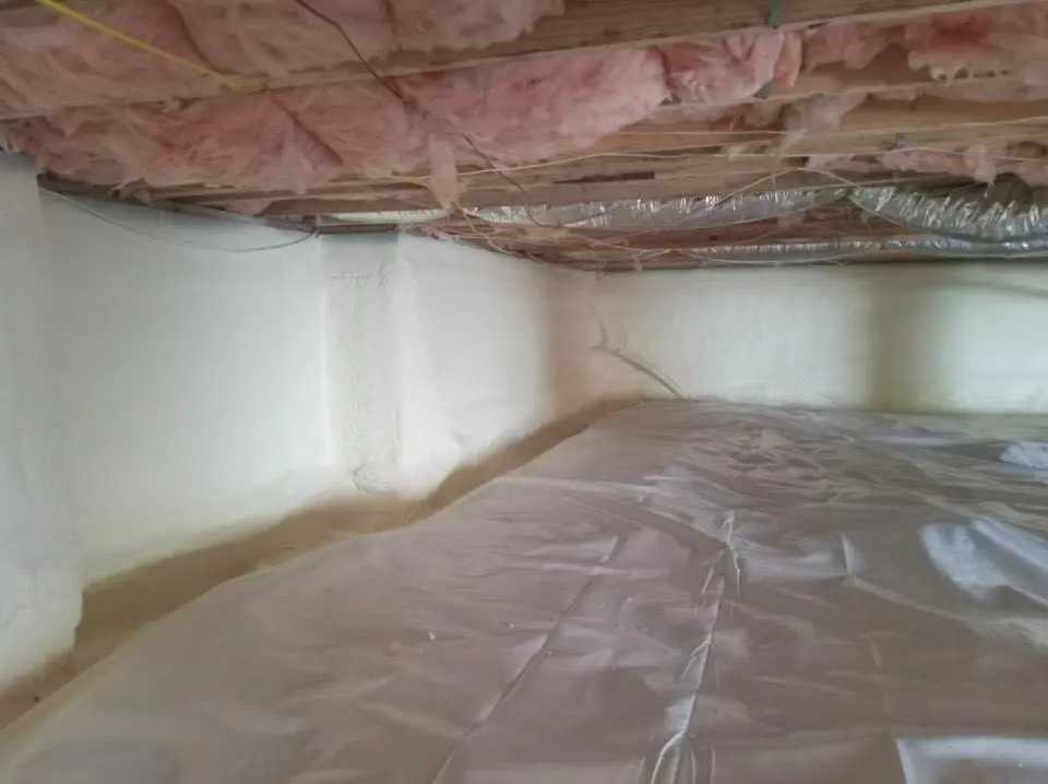 Crawl space encapsulation with closed-cell spray foam for Attic Insulation in Gardner